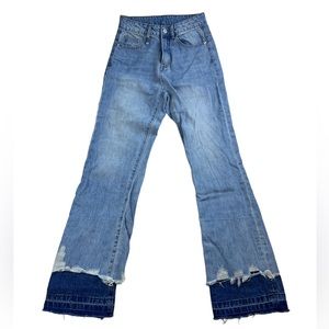 Cider Straight Jeans Layered Ripped Detail S70-18